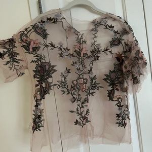 Zara mesh floral top